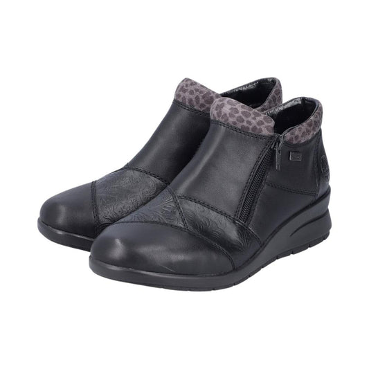 Rieker Womens Black Double Zipped Warm Lined Ankle Boots L4881-01